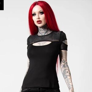 Killstar Black Short Sleeve with Mesh Shirt